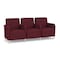 Lesro Siena Lounge Reception 3 Seat Tandem Seating, Brushed Steel, OH Wine Upholstery SN3103 - alternate 1
